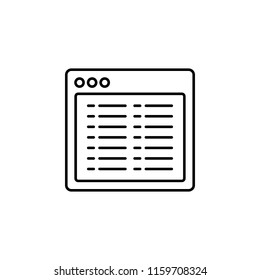 browser list webpage icon. Element of internet browser for mobile concept and web apps icon. Thin line icon for website design and development, app development