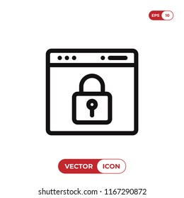 Browser with lock vector icon