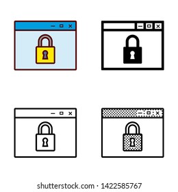 Browser Locked, Parental Control Icon in Different Color and Style