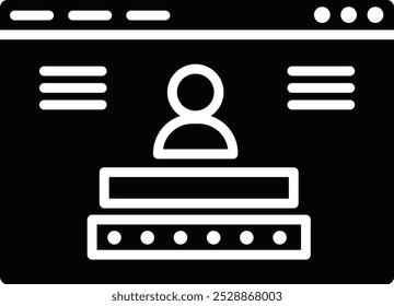 Icono detallado de la Ilustración vectorial del Inicio de sesión del navegador