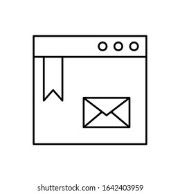 Browser  with  mail, SEO icon. Simple line, outline vector elements of commerce icons for ui and ux, website or mobile application