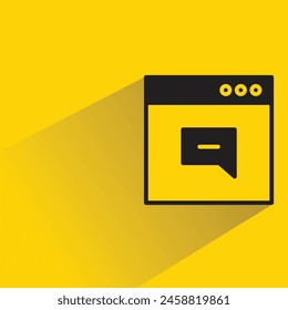 browser and message icon with shadow on yellow background