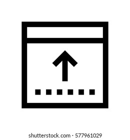 Browser mini line, icon, background and graphic. The icon is black and white, linear  flat, vector, pixel perfect, minimal, suitable for web and print. 