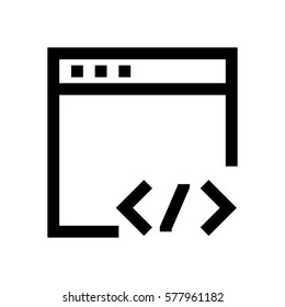 Browser mini line, icon, background and graphic. The icon is black and white, linear  flat, vector, pixel perfect, minimal, suitable for web and print. 