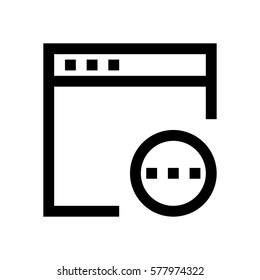 Browser mini line, icon, background and graphic. The icon is black and white, linear  flat, vector, pixel perfect, minimal, suitable for web and print. 