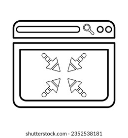 Browser Minimize Icon In Outline Style