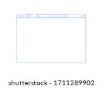 Browser mockup outline for show your website. Internet page concept for desktop, pad and smartphone. Empty browser window in line style isolated on white. Webpage user interface.