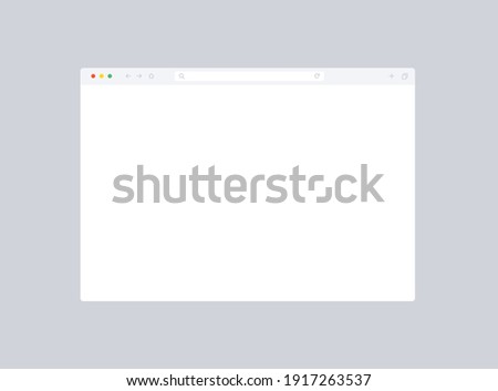 Browser mockup for website. Empty browser window in flat style. Vector illustration isolated on dark background. Webpage user interface, desktop internet page concept. EPS 10