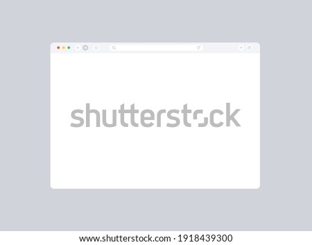 Browser mockup for website. Empty browser window in flat style. Vector illustration isolated on dark background. Webpage user interface, desktop internet page concept. EPS 10