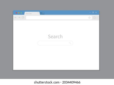 Browser mockup for website isolated on gray background. Webpage user interface. Modern design of internet page. Vector illustration.