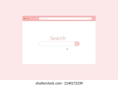 Browser mockup for website. Webpage user interface. Modern design of internet page. Pastel color background. Vector illustration.