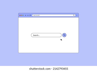 Browser mockup for website. Webpage user interface. Modern design of internet page. Vector illustration.