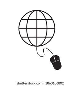 browser with a mouse on white background