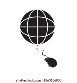 browser with a mouse on white background