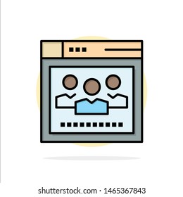 Browser, Network, Web, Education Abstract Circle Background Flat color Icon. Vector Icon Template background