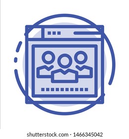 Browser, Network, Web, Education Blue Dotted Line Line Icon. Vector Icon Template background