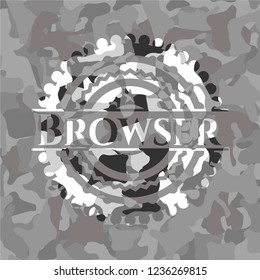 Browser on grey camouflaged texture