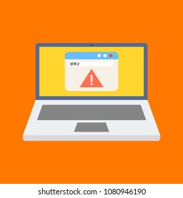 Browser on laptop vector icon