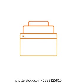 Navegador En Fondo Blanco Para Diseño Gráfico Y Web. Signo vectorial simple. Símbolo de concepto de Internet para botón de sitio web o aplicación móvil