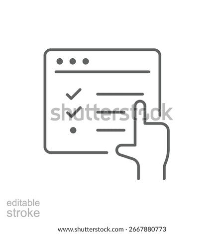 Browser Online Exam Outline Icon Editable Stroke Online Education