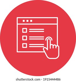 Browser, online exam, test icon vector image. Can also be used for online education. Suitable for use on web apps, mobile apps and print media.