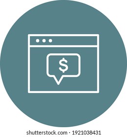 Browser, online payment, message bubble icon vector image. Can also be used for Finance and Money. Suitable for use on web apps, mobile apps and print media.
