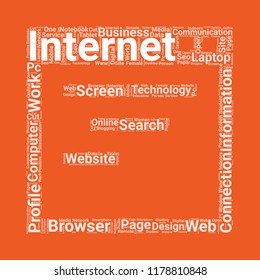 Browser Open word cloud vector design creative concept. Browser Open icon shape. Trendy vector word collection.