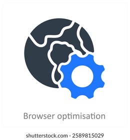 Browser Optimisation and website icon concept