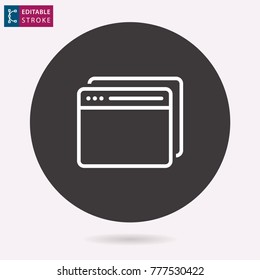 Browser - outline icon. Editable stroke. Vector illustration