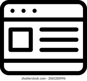 Browser Outline Vector Icon Design
