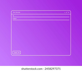 Browser page mockup. Blank page on purple background. Flat Style. Vector icon