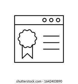 Browser  with  page, SEO icon. Simple line, outline vector elements of commerce icons for ui and ux, website or mobile application