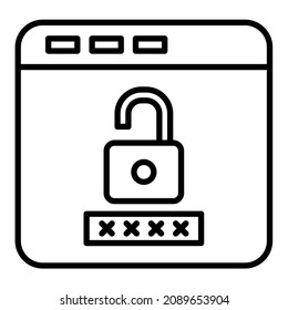 Browser Password icon vector image. Can also be used for web apps, mobile apps and print media.