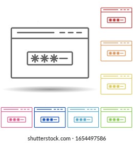 Browser password in multi color style icon. Simple thin line, outline vector of virus antivirus icons for ui and ux, website or mobile application