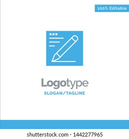 Browser, Pencil, Text, Education Blue Business Logo Template