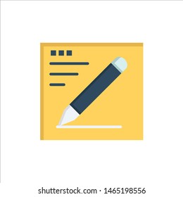Browser, Pencil, Text, Education  Flat Color Icon. Vector icon banner Template. Vector Icon Template background
