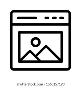 browser photo vector thin line icon 