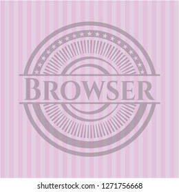 Browser pink emblem. Vintage.