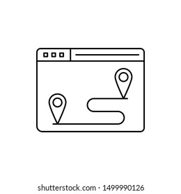 Browser pins navigation icon. Element of user experience icon