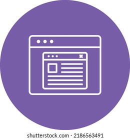 Browser Pop Up line circle icon vector image. Can also be used for web apps, mobile apps and print media.