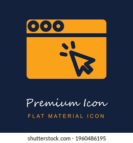 Browser premium material ui ux isolated vector icon in navy blue and orange colors