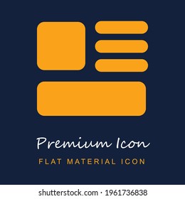 Browser premium material ui ux isolated vector icon in navy blue and orange colors