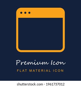 Browser premium material ui ux isolated vector icon in navy blue and orange colors
