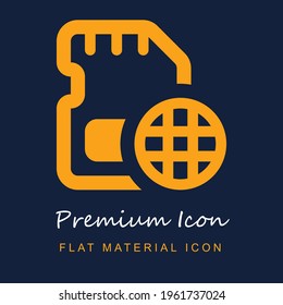 Browser premium material ui ux isolated vector icon in navy blue and orange colors svg