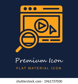 Browser premium material ui ux isolated vector icon in navy blue and orange colors