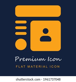 Material del navegador premium ui ux icono del vector aislado en colores azul marino y naranja