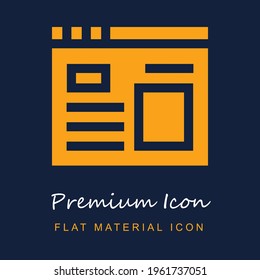 Material del navegador premium ui ux icono del vector aislado en colores azul marino y naranja