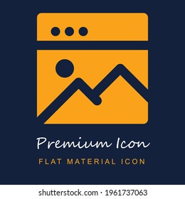 Browser premium material ui ux isolated vector icon in navy blue and orange colors