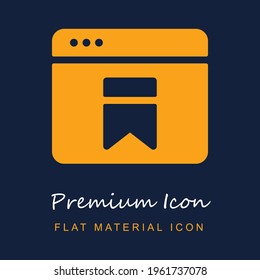 Browser premium material ui ux isolated vector icon in navy blue and orange colors