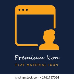Browser premium material ui ux isolated vector icon in navy blue and orange colors